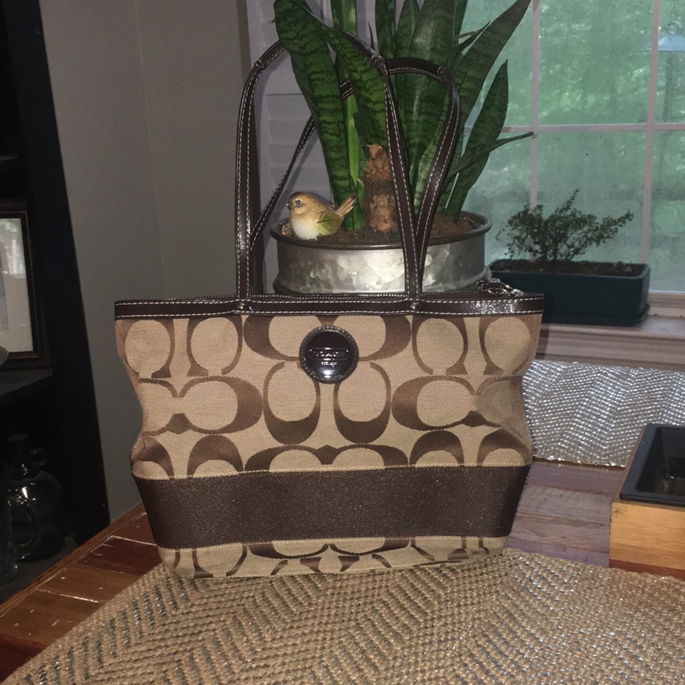 Coach Handbag Brown and Tan